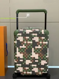 Novo designer pista DAMOFLAGE Air Boxes Men Travel Carry On Bag Rolling Saytcase Bagagem de porta -malas Baggagem de porta -malas