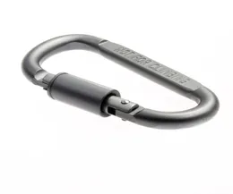 DSHAPED CAMPING CARABINER ALUMINIUM Legering Skruv Dark Grey Lock Hook Clip Key Ring Outdoor Camping inte för klättringsverktyg Accessori8161240