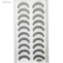 False Eyelashes 10 pairs of natural 3D mink eyelashes soft false crossed messy dense eyelash extension makeup artificial Cils Cat Mini d240508