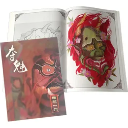 Traditionelles Tattoo Book Design Ghost Fish Tattoo Muster Buch Comic Volles Cover Sticker für Tattoo Supplies A4 Paper 240423