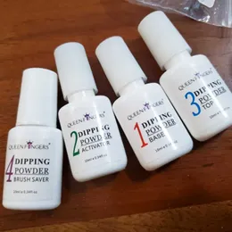 네일 젤 딥 파우더 겔 액체 활성화기베이스 탑 브러시 보호기 10ml * 4 디핑 아크릴 매니큐어 발 처리 4 단계 자연 건조 키트 접착제 Q240507