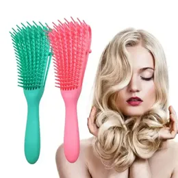 Kadınlar Saf Dalı Masaj Karavuk Saç tarağı ahtapot masaj Combs Salon Kuaförlük Araçları için Anti-Statik Islak Kıvırcık Saç Fırçaları