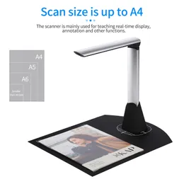 Scanner per telecamera documentazione Aibecy BK34 5 MP Camera HD A4 Scanner di libri a LED Dimensione di acquisizione per insegnanti di classe Support 7 Lingua 240507