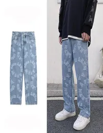 MNE039S stampato oversize hip hop jeans joggers model streetwear pantaloni in denim larghi pantaloni jean dipinti sciolti fit9737687