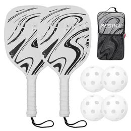 Raquetas de pickleball Conjunto de raquetes em pickleball de 2 raquetes e 4 bolas de pickleballs Racquet de pickle-ball com Balls Sport Acessory 240506