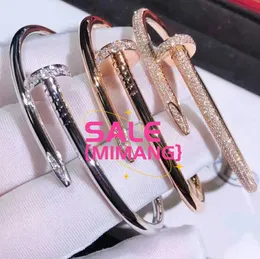 Pulseira de carcas de grife Vinchete de unhas em casa de cartão de ouro 925 Sterling prata banhada 18k conjunto verdadeiro com diamantes Luz de luxo de luxo versátil moda moda ij artesanal ij