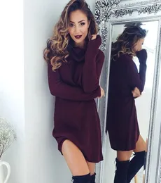 2018 Nuove donne Abiti da maglione Autumn Autumn Inverno Mlassa lunga Timberi a maglia Abiti spessi Slip Calmi Vestitido De Festa2618492