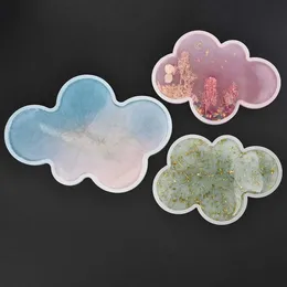 Jewelry Tray Cloud Storage Tray Sile Mold DIY Resin Plaster Cement Gift Casting Mould Round Cloud Shape Coaster Home Decor Resin Mould