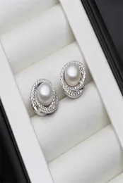 Luksusowe naturalne kolczyki z perłami dla kobiet925 Streling Srebrne kolczyki Biżuteria słodkowodna Pearl Kolczyki Prezent 2202121941536