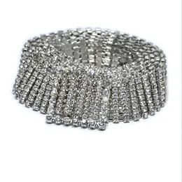 Fashion Luxury Ten Row Bright Full Rhinestone Inlaid Women's Belt Female Bride Wide Bling Crystal Diamond Waist Chain Belt 2019 Y1 256M