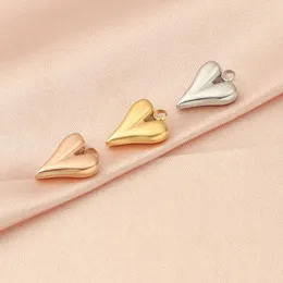 Charms 5pcs Peach Heart Mirror Poliska 304 Stal nierdzewna puste wisiorki do tłoczenia