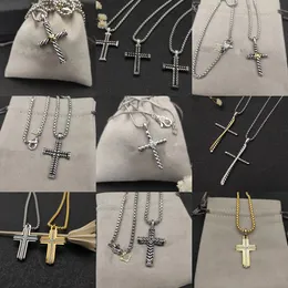 Dy Fashion Classic Design Design Collece Cross Collece с бриллиантовым ожерельем готического ретро -ожерелье в стиле стиля темно -стиля кельтское крест ежедневно носить праздничные подарки