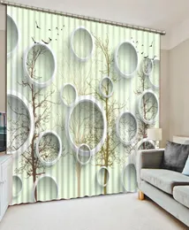 Modernes Schlafzimmer Wohnzimmer Vorhänge Kreis PO Druck 3D -Fenstervorhang für häusliche dicke Vorhänge5503625