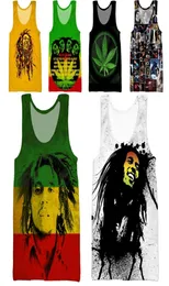 Hoxixib 3D -tryck Reggae Singer Bob Vest White Fashion Cool Swim Hip Hop Men TOPS Running Underhirt Home Women Shirt 2206131636579