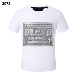 Philipe Plein T-shirts Brand Luxury Moda Moda Design Original Verão Camisa de alta qualidade de manga curta PP PP Rhinestone Hip Hop Streetwear Casual Camual