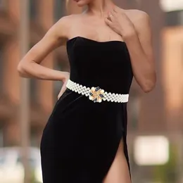 Gürtel Frauen Perle Elastizgürtel Strass Strasshochzeit Taillenkette Kristall Braut Brautjungfer Kleid