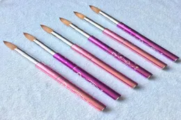 Акриловая гвоздь кисточка сверхновая верхняя кладка Клинская Круглая розовый цвет металлическая ручка 1214161820 Дизайн рисования.