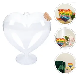 Storage Bottles Heart Design Candy Container Glass Jar Box Snack Holder Home Supply