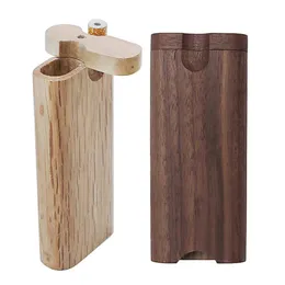 Wooden Cigarette Box Pipe Handmade Wood Dugout with Ceramic Pipes Cigarette Filters Storage Box Smoking Accessories