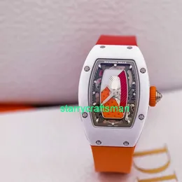 RM Luksusowe zegarki mechaniczne Mills Seria kobiet RM07-01 Platinum Ceramic Automatyczne mechaniczne zegarek dla kobiet ST17