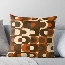Kissen 70er Jahre Muster Retro instustriell in orange und dunkelbrauner Dekorationsabdeckung für Wohnzimmer