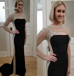 2019 год русалка бусинки с длинными рукавами высокого качества вечернее платье для вечеринки S3429264