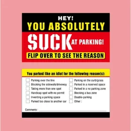 You Violation Sticker Like (50Pcs) Park An Idiot 3.5X2 Inch Bad Parking Cards Friendly No-Stop Prompts Can Be Removed ing