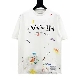 Męskie koszulki designerskie T-shirty moda okrągła szyja graffiti splash-ink druk koszulki krótkie rękaw