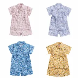 Roupas de roupas de bebê de algodão de Sanlutoz 2pcs Manga curta Roupos de bebê de verão