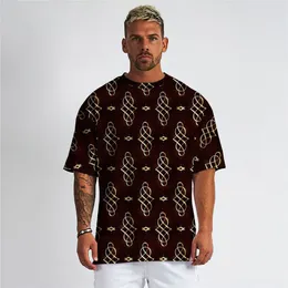 2024 New Men's T-shirt Geometric Printing Quick Drying Short sleeved Cotton Top Slim Fit Urban Fashion Summer Top Size s-4XL DDTXA70