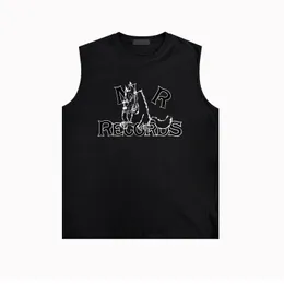 여름 신규 디자이너 소규모 패션 브랜드 민소매 티셔츠 ZJBAM118 큰 나쁜 늑대 편지 인쇄 조끼 조끼 R84W80 남자와 여자 캐주얼 패션 조끼