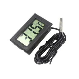 Mini LCD Digital Thermometer with Waterproof Probe Indoor Outdoor Convenient Temperature Sensor for Refrigerator Fridge Aquarium