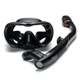 Dykmasker läcksäker snorkel set anti-dimma simning snorkelglasögon glasögon med lätt andedräkt torr rör scuba mask droppleverans spo oteqf