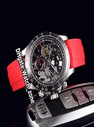 Luxus neuer Handwerker de Geneve Skelettierte Quotla Montoyaquot 116520 Automatische Herren Uhr Keramik Lünette Stahl rote Gummi -Gurt3159622