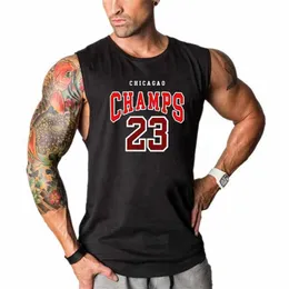 Men's Tank Tops Chicago Champs 23 USA City Team Gym Clothing Fitness Tank Tops Men Bodybuilding Singlets Cotton Slveless Shirt Muscle Vest Y240507