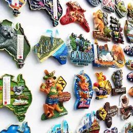 3PCSFRIDGE MAGNETS Australien MAP Turism Commemorative Decorative Crafts Harts Målad kylmagnet Magnet för kyldekor