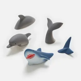 3PCSFridge Magnets Marine Shark Fridge Magnet Dolphin Magnet 3D Stereo Resin Creative Creation