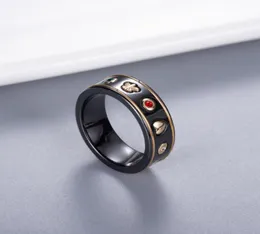 Пара любовников Керамическое кольцо с штампом Black White Fashion Bee Finger Кольцо высококачественных украшений для подарка 6 7 8 96475868