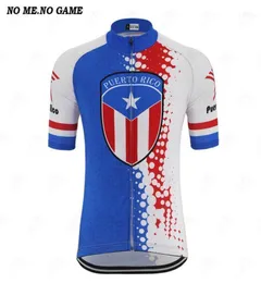 Vintage Puerto Rico Country Team Cycling Jersey Men039S Kurzarm Blau rote Straße Fahrradkleidung MTB Bike Jersey15897707