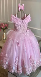 Lanvender Lace Flower Girl Dresses for Wedding Aphted Ball Gown Toddler Pageant Gown