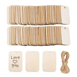 Slice Unfinished Nature Gift Tags Wood Blank Wooden Hanging Label With Rope For Wedding Birthday Party Decor DIY Bookmark Crafts en