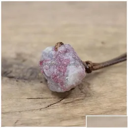 Pendant Necklaces Healing Reiki Stone Mineral Pendants Necklace Natural Crystal Fluorite Rose Quartzs Tourmaline Agates Apatite Jewe D Dhdyn