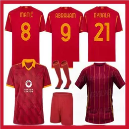 24 25 Dybala Lukaku Soccer Jerseys Aouar Player fã Maglia Pellegrini Belotti Smalling Abraham Totti 2024 Camisetas de futebol Romes Mancini Men Kids Shaarawy