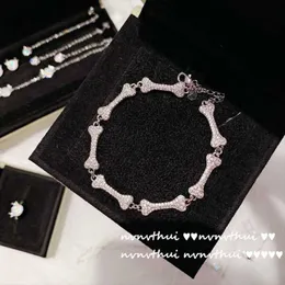 Ohrringe Halskette Welpe Bone Punk Hip Hop Flash Strass Strass (Luxus silberfarbenes Bankett übertriebene kühle süße Mädchen Choker 253s)