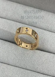 8 Diamonds 18K 36mm Love Ring V Gold Material kommer aldrig att blekna smala ring lyxmärke officiella reproduktioner med counter box CO7613261