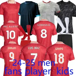 24 25 Szoboszlai Season Soffic Soccer Play Player Player الإصدار 2024 قمصان كرة القدم الرجال أطفال يونيون خاصين قميص 2025 Home Red Away أبيض أسود مجموعات أسود ثالثة