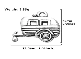 2021 Antique Silver Plated Camping Trailer Charm Travel Pendant Zinc Alloy Metal DIY Jewelry Making1207557