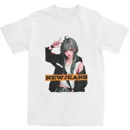 Men's T-Shirts Mens T-shirt NewJeans Anime T-shirt Trend Korean Idol Summer T-shirt Retro Custom Cotton Top Plus Size 5XLL2405