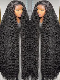 Poker Face 250% Curly HD 13x6 Deep Wave Lace Front Human Hair Wigs Transparent 13x4 Frontal Wig 5x5 Glueless Ready To Wear 240419