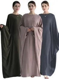 رمضان عيد الكتان batwing الفراشة الأكمام أبايا دبي الفاخرة القميص الهجيب الكافتان للنساء ka vestidos 240423